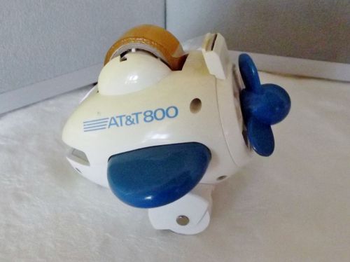 Vintage 1986 AT&amp;T Airplane Novelty Promo Desk Set Stapler &amp; Tape Dispenser