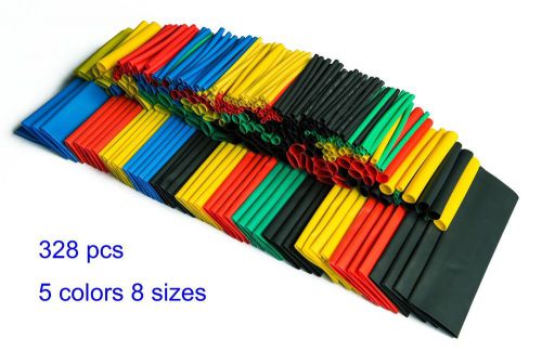 Summitlink 328 pcs assorted heat shrink tube 5color 8size tubing wrap sleeve set for sale