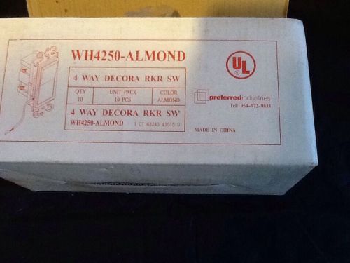 Preferred Industries WH4250-Almond 4 Way Rocker Switch 15A