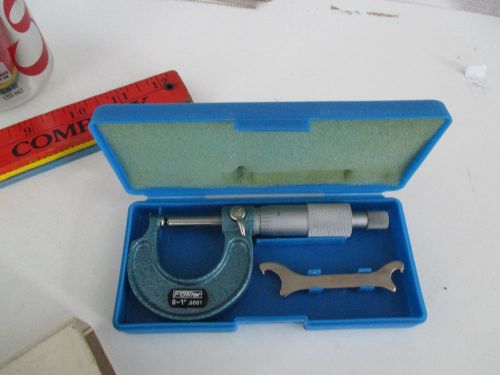 Fowler 0.000&#034; to 1.000&#034; Travel Micrometer 52-244-101 round anvils