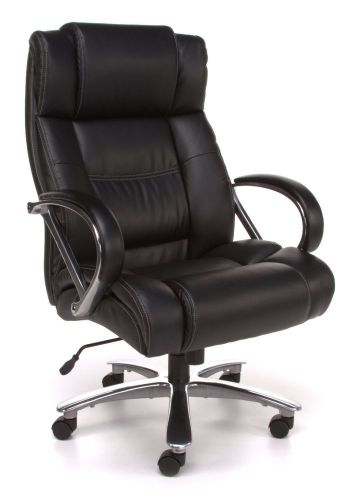 Avenger Office and Reception Executive Chair Black Bond Leather, Big and Tall