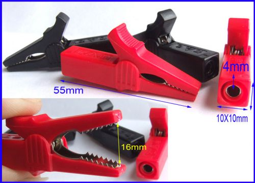 2pcs copper 55mm alligator clip for banana plug multimeter pen test probes cable for sale