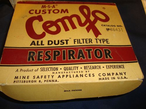 VINTAGE MINING RESPIRATOR AND 2  FILTERS IN THE BOX 1961 NOS MSA CO USA