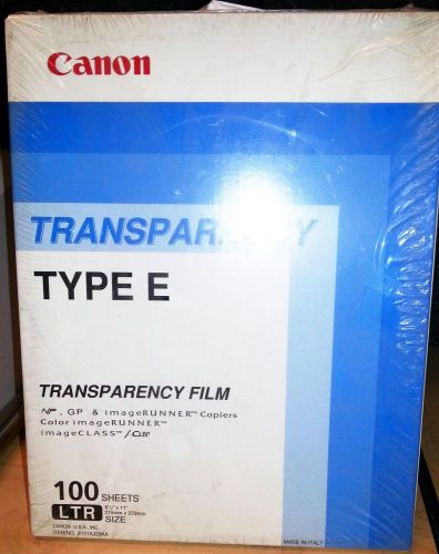 CANON Transparency Film Type E  100 Sheets LTR  8 1/2&#034;x11&#034;  NP GP &amp; ImageRunner