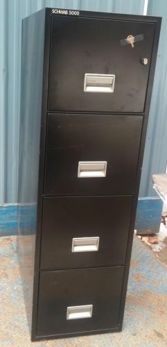 Schwab 5000 four drawer letter size fire proof filing cabinet w/key for sale