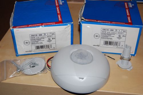 Lot 2 new leviton osc15-10w infrared ceiling occupancy sensors 1500sf digital for sale