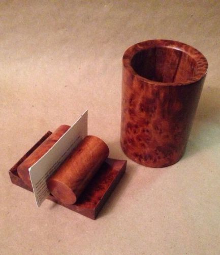 Wooden Moroccan Thuya Pencil Holder Cup Business Card Holder Executive