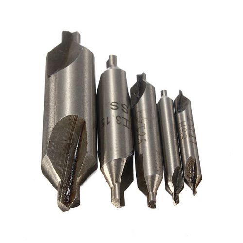 5x hss combined center drills countersinks 60 degree angle 60° bit tip tool set for sale