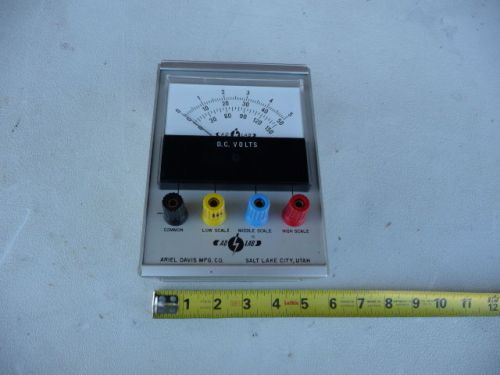 Vintage Ariel Davis Ad Lab DC volts  testing meter analog laboratory 3 scale