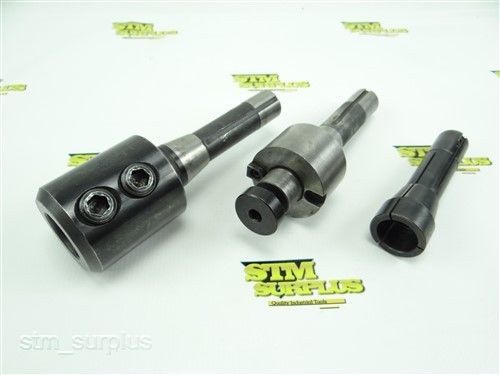 Lot of 3 r8 tool holders 3/4&#034; face mill and 1-1/4&#034; end mill for sale