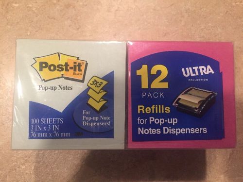 Post-It Pop-Up Notes Refills 3x3 Alternating Colors 12 Pack