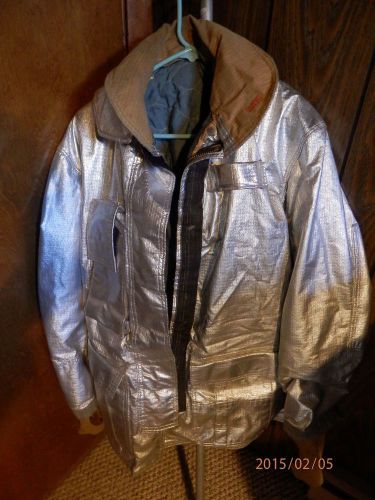 Globe gx-7 hazmat / firefighter turnout jacket size 44 aluminized pbi / kevlar for sale