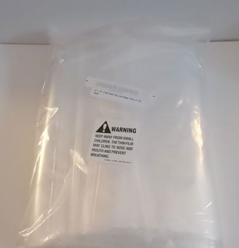 Clear Ziplock Bags - 2 Mil - 100 pieces - Reclosable - 9 x 12 Inches