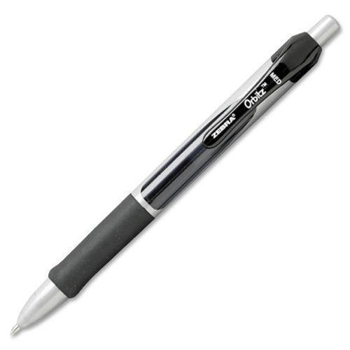 Zebra Pen Orbitz Rollerball Pens -Medium -0.7mm - Black Ink -12/Pack - ZEB41010