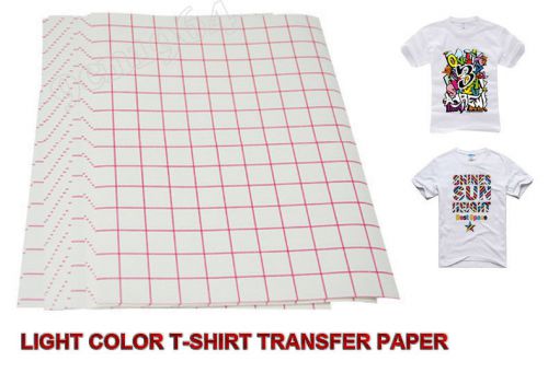 10 SHEETS INKJET HEAT IRON ON TRANSFER PAPER Light Color T-shirt 8.5 X 11&#034; A4
