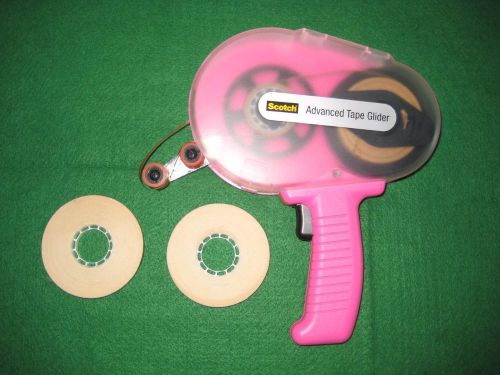 3M Scotch ATG Pink Advanced Tape Glider Gun W/2 Brand New Rolls Of 1/4&#034; Tape