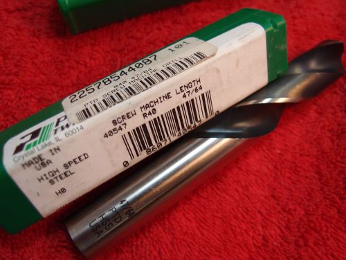 New precision twist 40547 r40 47/64&#034; hss screw machine length drill 118° point for sale
