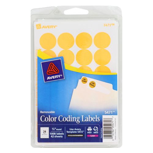 Avery 5471 Neon Orange Color Coding Labels .75&#034; Diameter 1008 / Pack (ave05471)