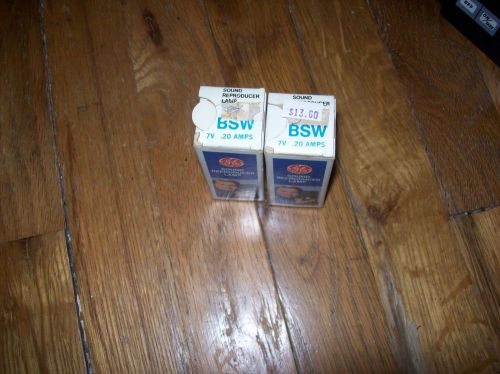 2 SOUND REPRODUCER BULB/LAMP NOS GE BSW 7  VOLT 0.20 AMPS