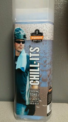 Chill-its cooling towel 13&#034;x29.5&#034; solid blue ergodyne work gear for sale
