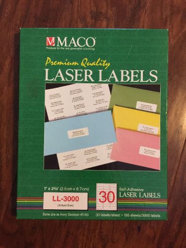 Maco Laser Labels LL 3000 Same As Avery Dennison