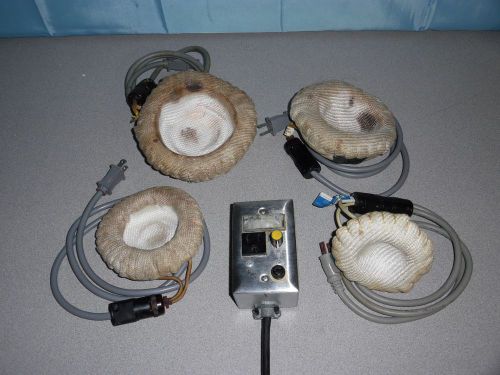 Lot of 4 Glas-Col Heating Mantles with Temperature Controller With Power Cords!