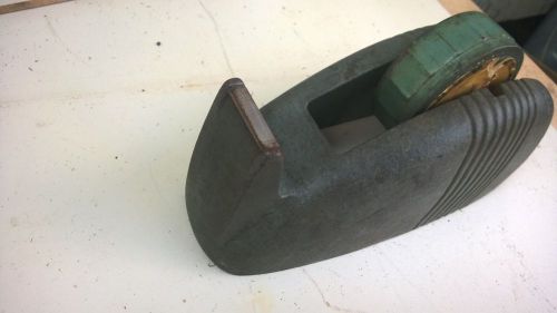 Old Art Deco Cast Iron Green Scotch Tape Dispenser Industrial Metal Heavy Duty