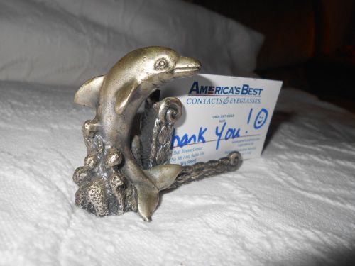 Dolphin Business Card Holder Pewter