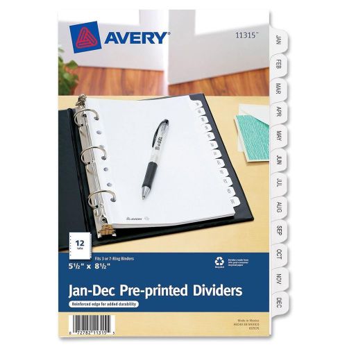LOT of 5 -----Avery 11315 Monthly Printed Tab Divider,