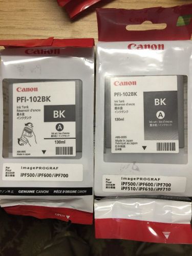 Canon PFI-102BK Qty 2 Expired Inks