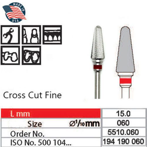 Wilson USA Tungsten Carbide Cutter HP Drill Bit Dental Nail Fine Large Cone