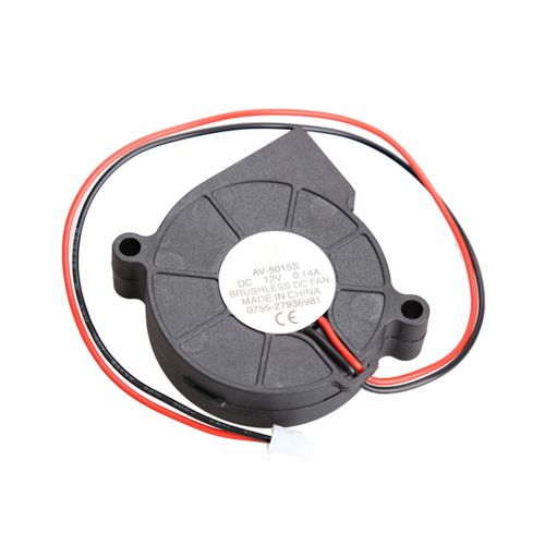 #New Brushless DC Cooling Blower Fan 2 Wires 5015S 12V 0.14A- 0.2A 50x15mm Black
