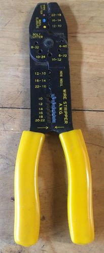 MULTI CRIMP/STRIPPER CUTTERS PLIERS FOR 10-22 A.W.G. WIRE SIZE -- GREAT DEAL!