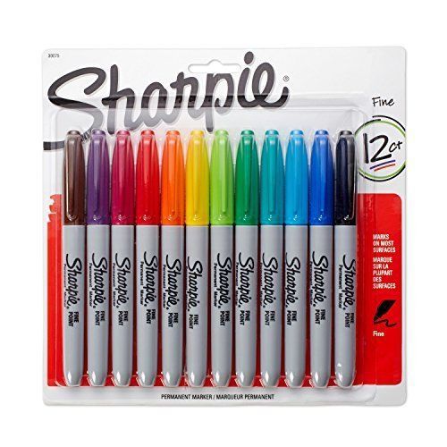 New Sharpie Fine Point Permanent Markers, 12-Pack, Assorted Colors Free Shipping