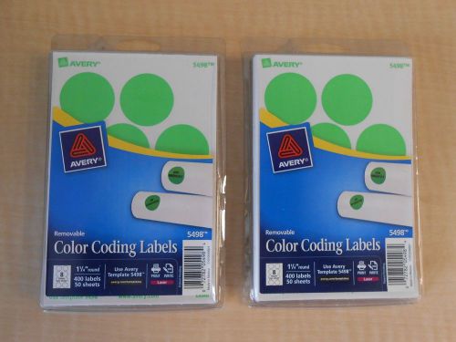2 PACKS Avery 5498 Removable Print or Write Color Coding Labels  Laser Printers