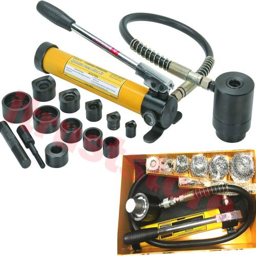 HYDRAULIC CONDUIT METAL STEEL KNOCKOUT PUNCH DIE TOOL SET HOLE PUNCHER WITH CASE