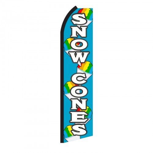 SNOW CONES TEAL SWOOPER FEATHER BANNER 15&#039; NEW FLAG MADE IN USA