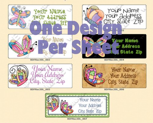 30 PERSONALIZED Colorful Spring Butterfly Return Address Labels FREE Shipping