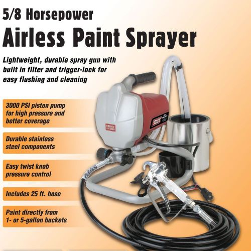 Airless paint sprayer kit 3000 psi 5/8 horsepower high pressure better coverage for sale