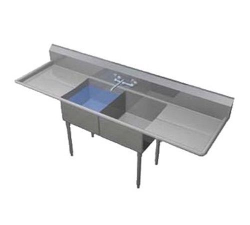 Duke 162-224 Deluxe Sink two compartment 80&#034;W x 27&#034;D x 41&#034;H 24&#034; drainboards...