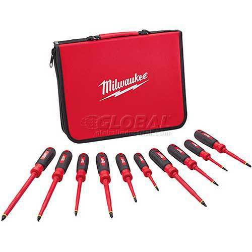 Milwaukee 48-22-2210 10 pc 1000v insulated screwdriver set w/ eva foam case for sale