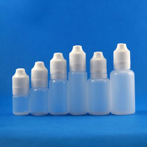 100 pcs 5-120ml ldpe plastic dropper bottles tamper evident &amp; child doube proof for sale