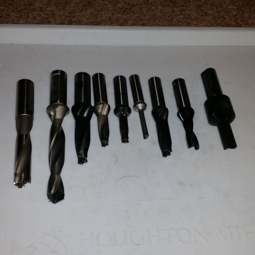LOT OF 9 CHAM DRILLS ISCAR WALTER .295&#034; TO .669&#034;