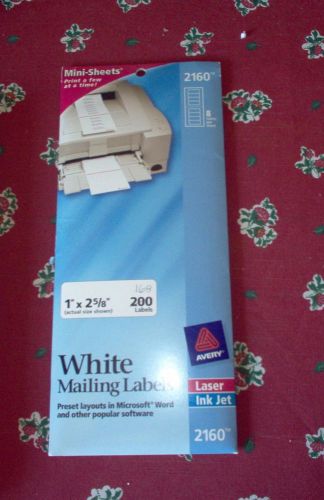 AVERY WHITE MAILING LABELS - INK JET #2160 1 X 2-5/8&#034; PARTIAL BOX