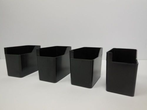 Lot of 4 Black Plastic U Turn Bulk Candy Vending Machine Coin Boxes