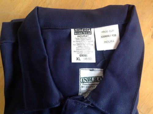 NEW! Gulfport Flame Resistant Indura Coveralls - Navy Color xl.  G9091