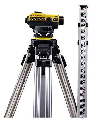 Cst/berger 55-slvp24nd 24x automatic optical level kit with tripod, rod, and for sale