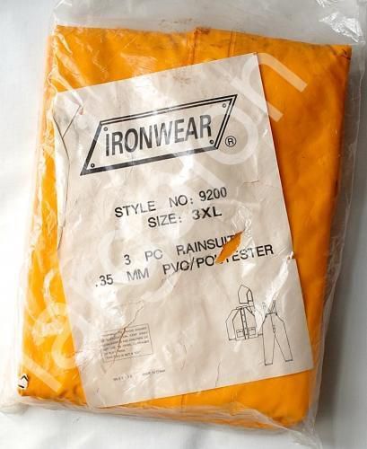 Ironwear Rain Suit Size 3XL 3 Piece Rain Suit 0.35mm PVC/Polyester NEW