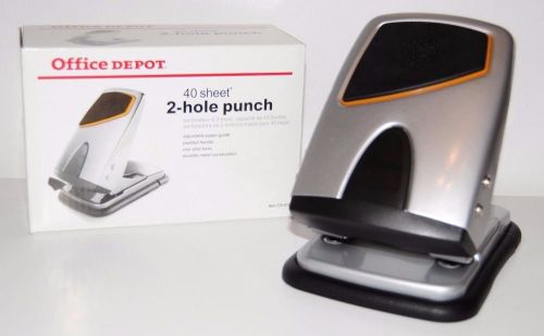 Office depot 40 sheet 2 hole punch nib 275-819 adjustable padded handle paper for sale