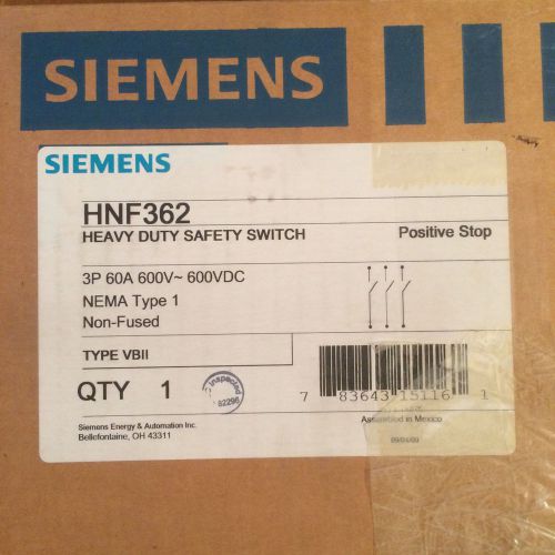 NIB Siemens HNF362 60 Amp Heavy Duty Safety Switch